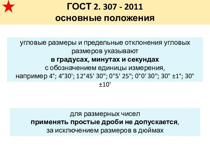 ГОСТ 2. 307 - 2011 основные положения угловые размеры и предельные отклонения