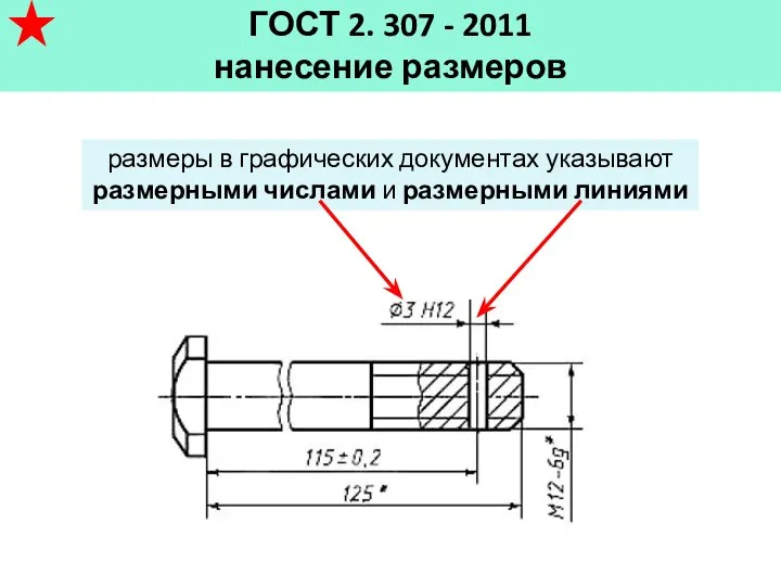 ГОСТ 2. 307 - 2011 нанесение размеров размеры в графических документах указывают