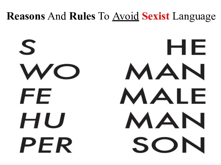 Reasons And Rules To Avoid Sexist Language