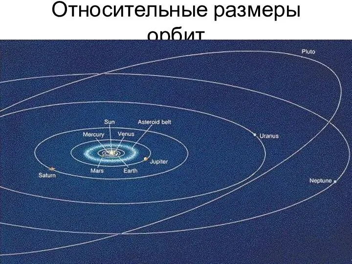 Относительные размеры орбит