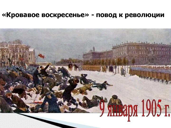 «Кровавое воскресенье» - повод к революции 9 января 1905 г.
