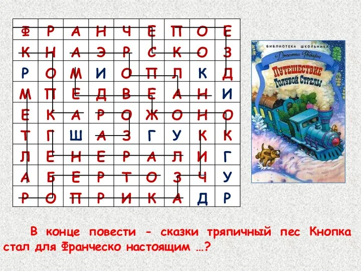 В конце повести - сказки тряпичный пес Кнопка стал для Франческо настоящим …?