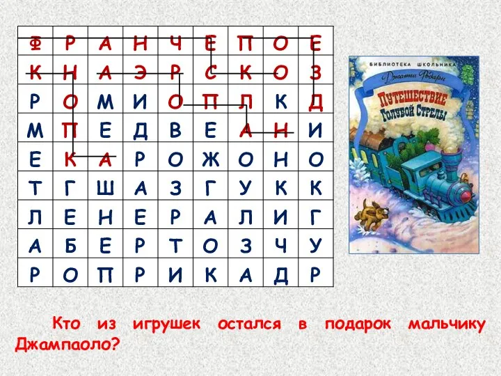 Кто из игрушек остался в подарок мальчику Джампаоло?