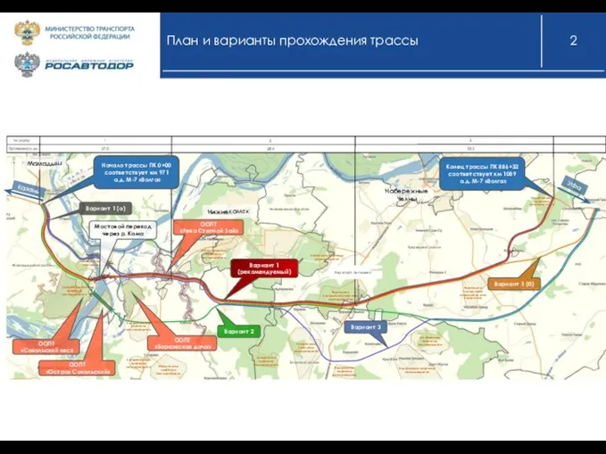 План и варианты прохождения трассы ООПТ «Сокольский лес» Вариант 3 Вариант 2