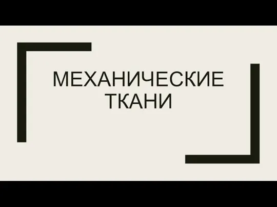 МЕХАНИЧЕСКИЕ ТКАНИ