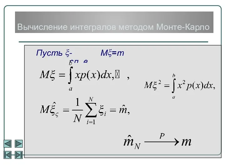 Вычисление интегралов методом Монте-Карло