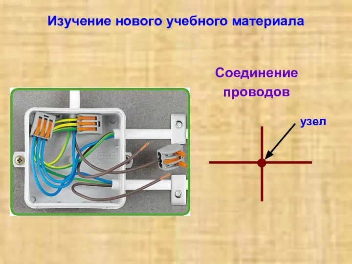 Изучение нового учебного материала Соединение проводов