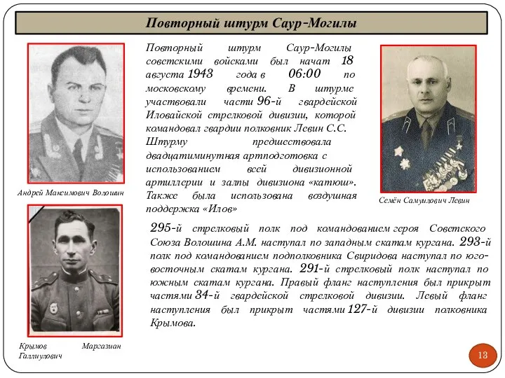 Повторный штурм Саур-Могилы советскими войсками был начат 18 августа 1943 года в