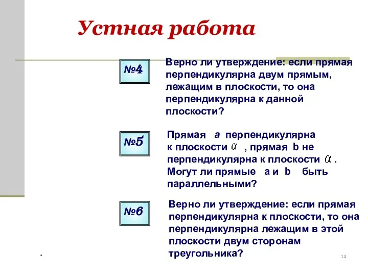 Прямая a перпендикулярна к плоскости , прямая b не перпендикулярна к плоскости