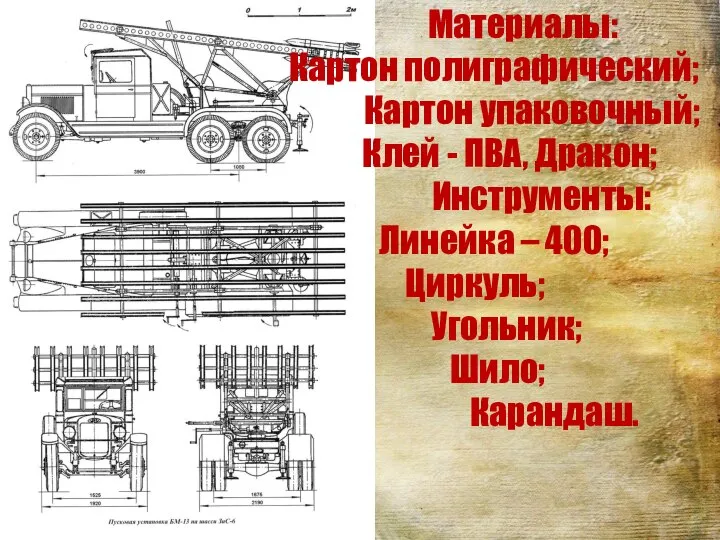 Материалы: Картон полиграфический; Картон упаковочный; Клей - ПВА, Дракон; Инструменты: Линейка –