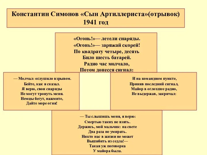 — Молчал: оглушило взрывом. Бейте, как я сказал. Я верю, свои снаряды