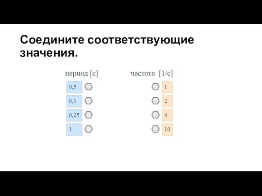 Соедините соответствующие значения.