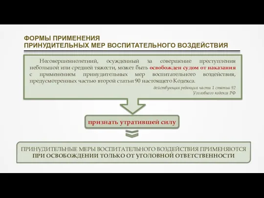 Несовершеннолетний, осужденный за совершение преступления небольшой или средней тяжести, может быть освобожден