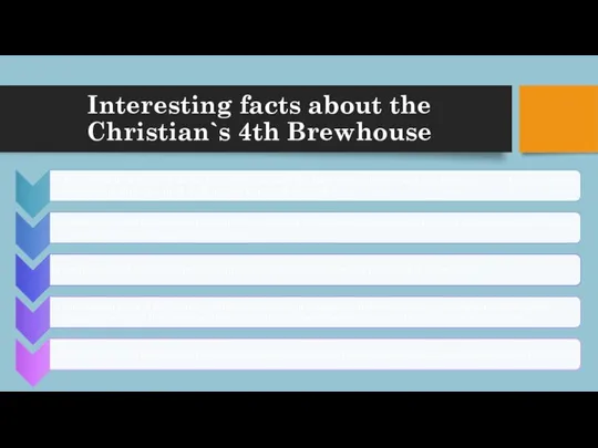 Interesting facts about the Christian`s 4th Brewhouse