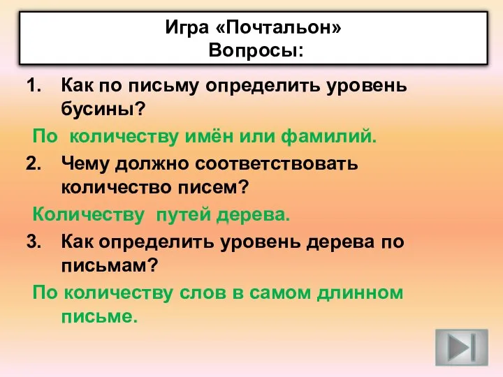 Как по письму определить уровень бусины? По количеству имён или фамилий. Чему