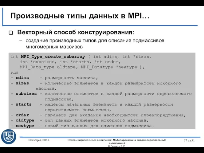 Н.Новгород, 2005 г. Основы параллельных вычислений: Моделирование и анализ параллельных вычислений ©