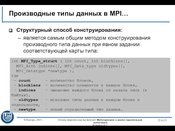 Н.Новгород, 2005 г. Основы параллельных вычислений: Моделирование и анализ параллельных вычислений ©