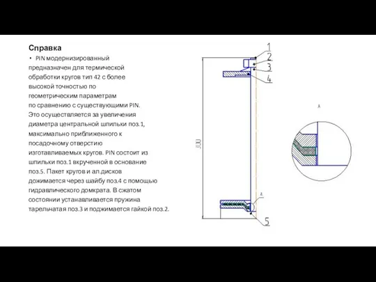 Справка PIN модернизированный предназначен для термической обработки кругов тип 42 с более