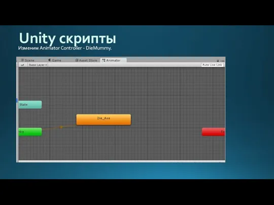 Unity скрипты Изменим Animator Controller - DieMummy.