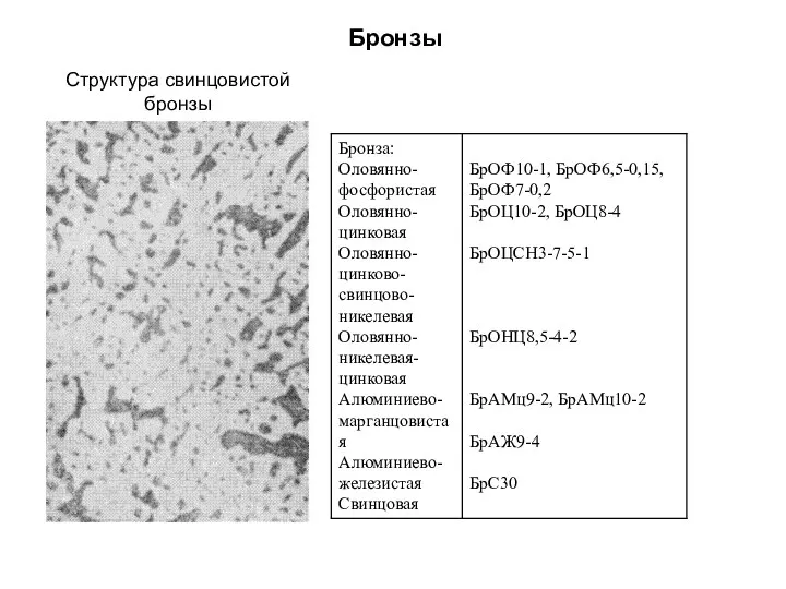 Бронзы Структура свинцовистой бронзы