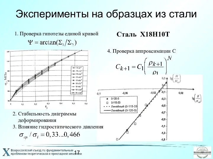 Эксперименты на образцах из стали 4. Проверка аппроксимации C 1. Проверка гипотезы