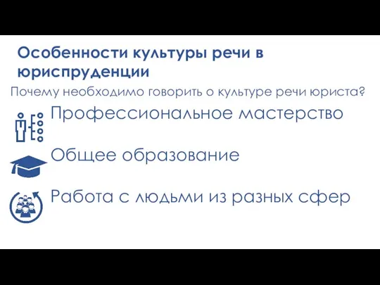 Особенности культуры речи в юриспруденции Почему необходимо говорить о культуре речи юриста?