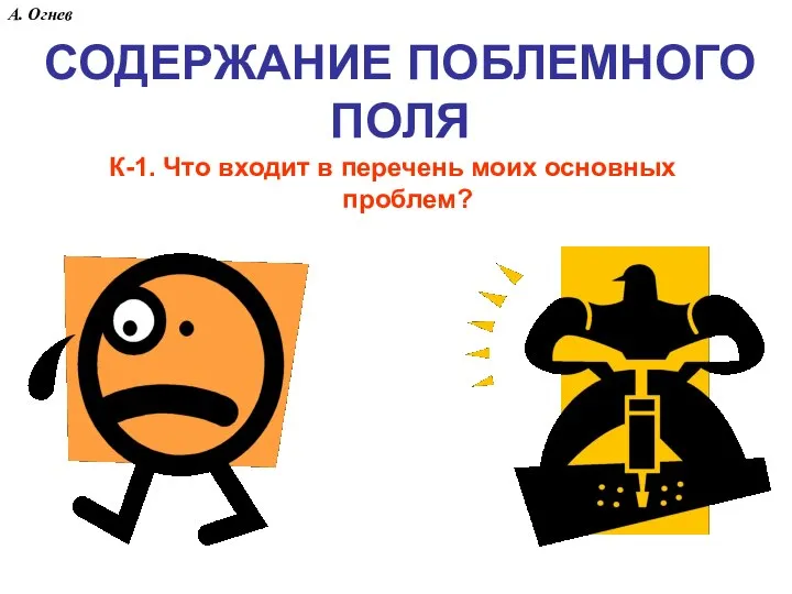 СОДЕРЖАНИЕ ПОБЛЕМНОГО ПОЛЯ К-1. Что входит в перечень моих основных проблем? А. Огнев