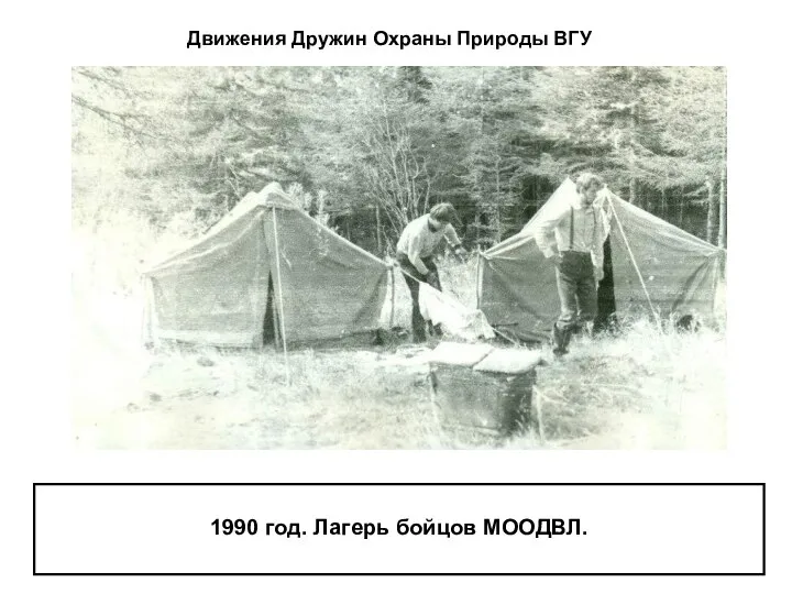 1990 год. Лагерь бойцов МООДВЛ. Движения Дружин Охраны Природы ВГУ