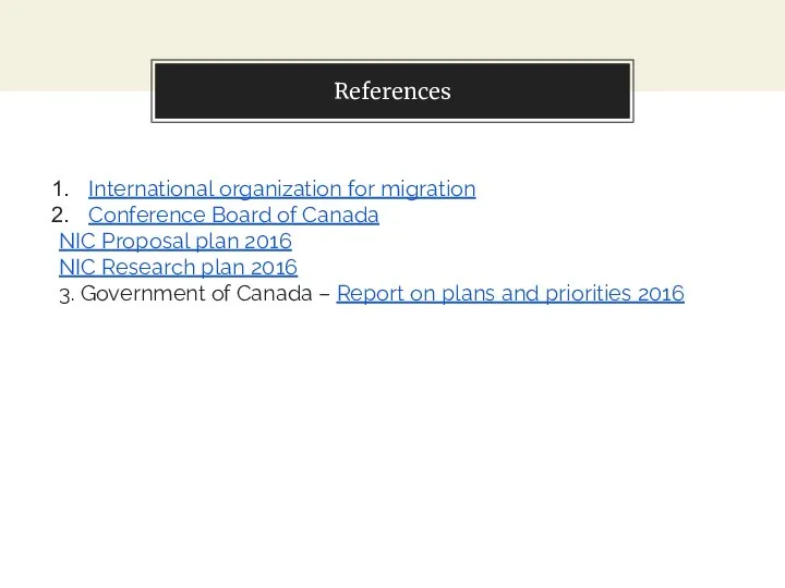 Let’s review some concepts References International organization for migration Conference Board of