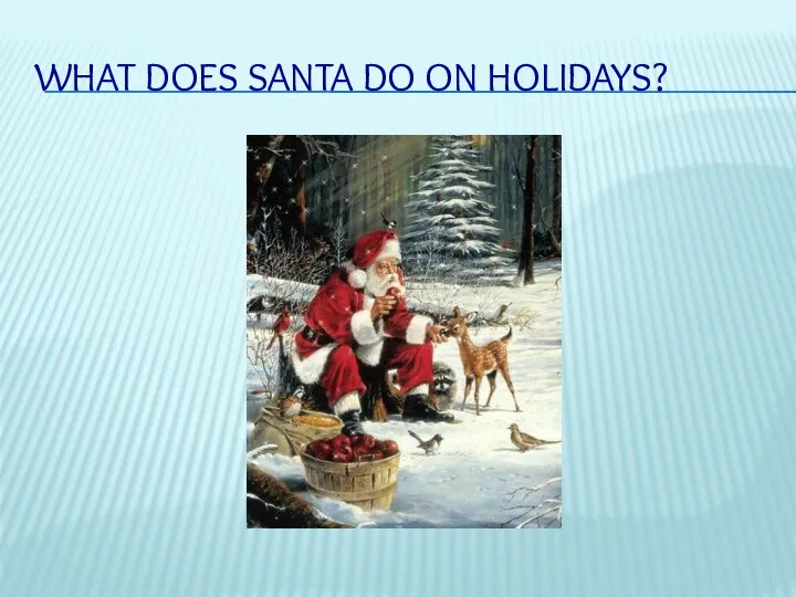 WHAT DOES SANTA DO ON HOLIDAYS?