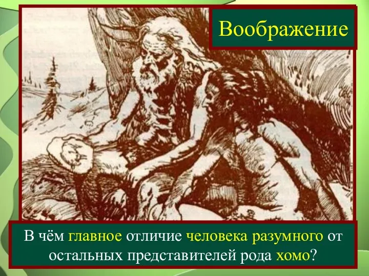 В чём главное отличие человека разумного от остальных представителей рода хомо? Воображение