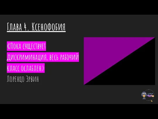 Глава 4. Ксенофобия «Пока существует дискриминация, весь рабочий класс ослаблен» Лоренцо Эрвин