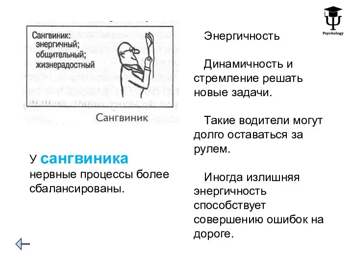 У сангвиника нервные процессы более сбалансированы. Энергичность Динамичность и стремление решать новые