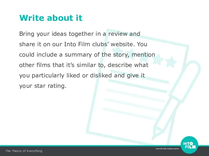 Bring your ideas together in a review and share it on our