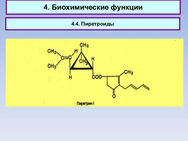 4. Биохимические функции 4.4. Пиретроиды