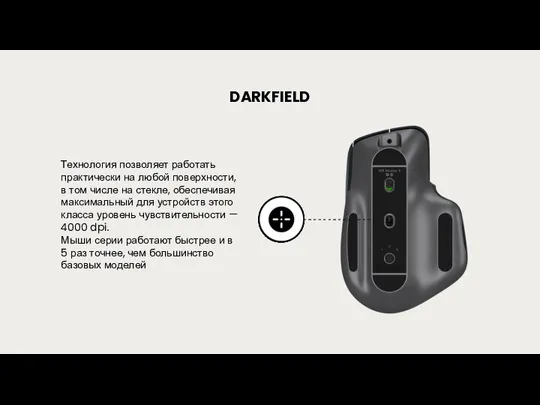 DARKFIELD Технология позволяет работать практически на любой поверхности, в том числе на