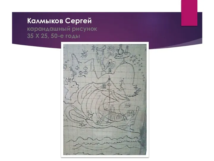 Калмыков Сергей карандашный рисунок 35 Х 25, 50-е годы