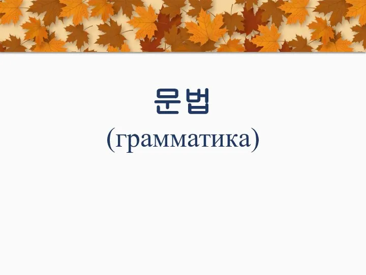 문법 (грамматика)