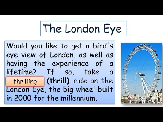 Would you like to get a bird's eye view of London, as