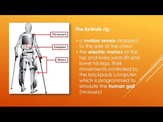 The ReWalk rig: a motion sensor strapped to the side of the