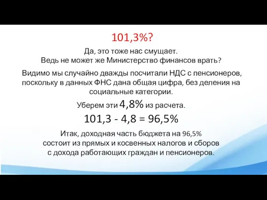 101,3%? Да, это тоже нас смущает. Ведь не может же Министерство финансов