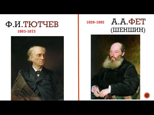 Ф.И.ТЮТЧЕВ А.А.ФЕТ (ШЕНШИН) 1803-1873 1820-1892