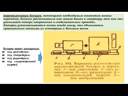 Аккумуляторные батареи, являющиеся необходимым элементом многих агрегатов, должны располагаться как можно ближе