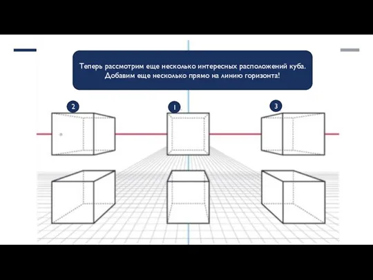 Теперь рассмотрим еще несколько интересных расположений куба. Добавим еще несколько прямо на