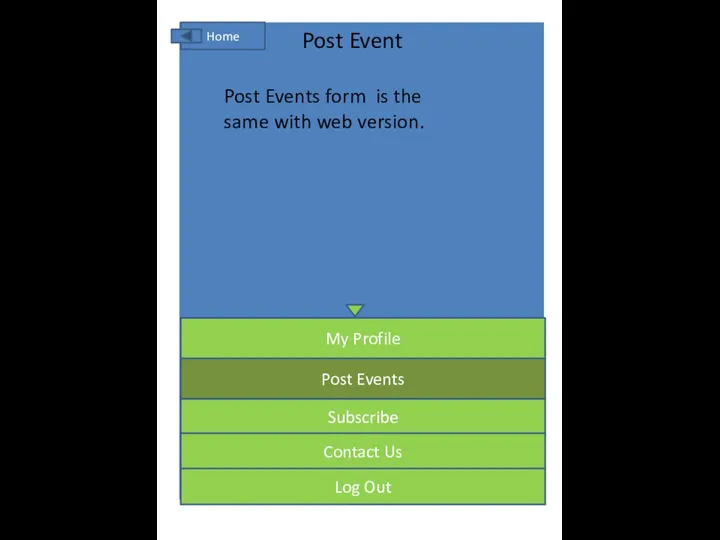 Post Event Post Events Subscribe Contact Us Log Out My Profile Home
