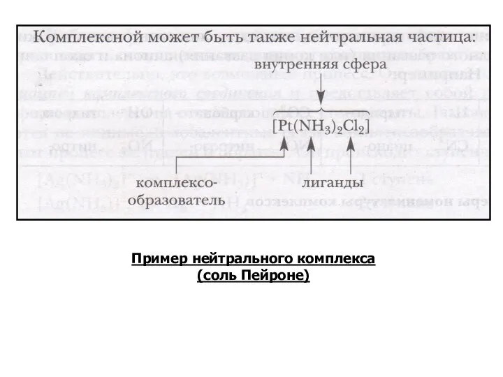 Пример нейтрального комплекса (соль Пейроне)