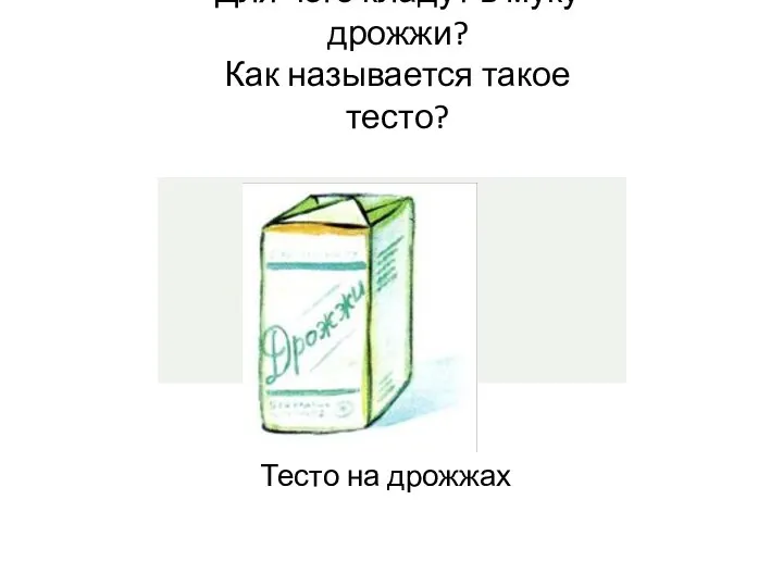 Для чего кладут в муку дрожжи? Как называется такое тесто? Тесто на дрожжах