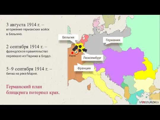 Германия Франция Бельгия 3 августа 1914 г. – вторжение германских войск в