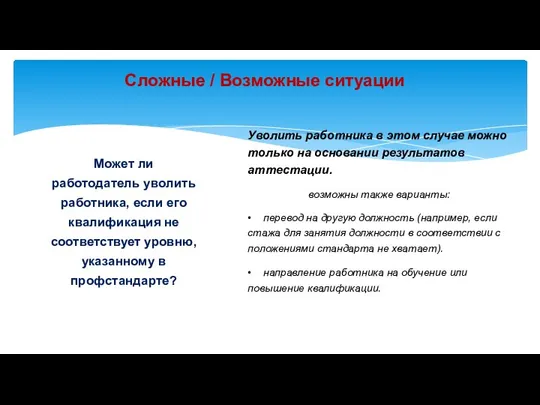 Сложные / Возможные ситуации Может ли работодатель уволить работника, если его квалификация