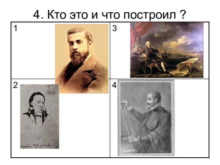 4. Кто это и что построил ?